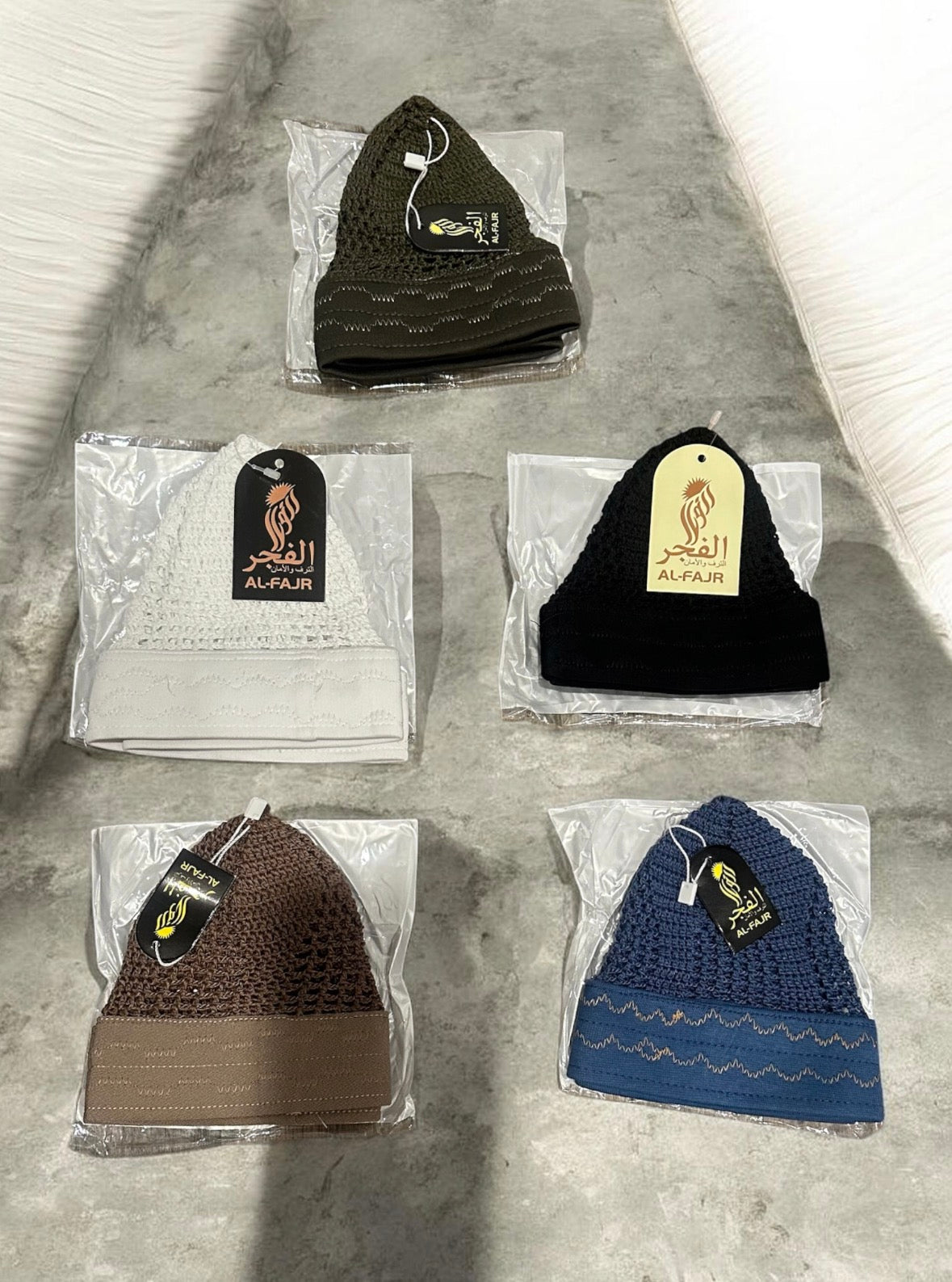 5 Pack ( Al Fajr) Thick Brand Kufi’s