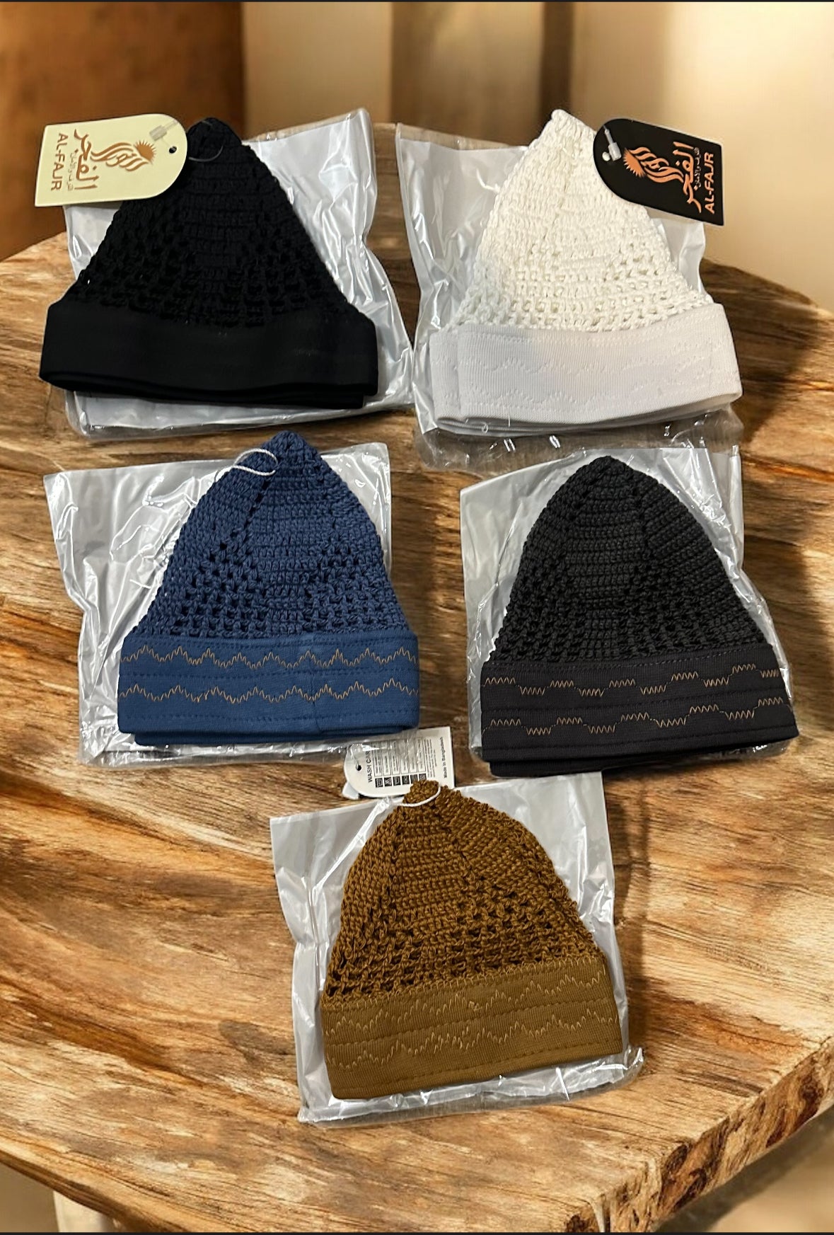 5 Pack ( Al Fajr) Thick Band Kufi’s