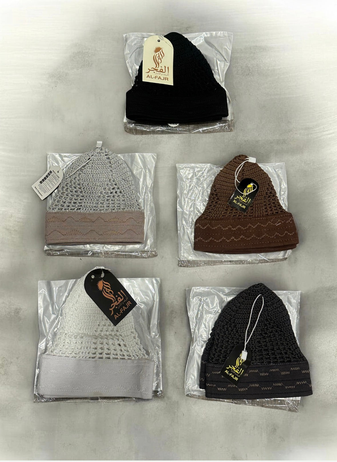 5 Pack ( Al Fajr) Thick Brand Kufi’s