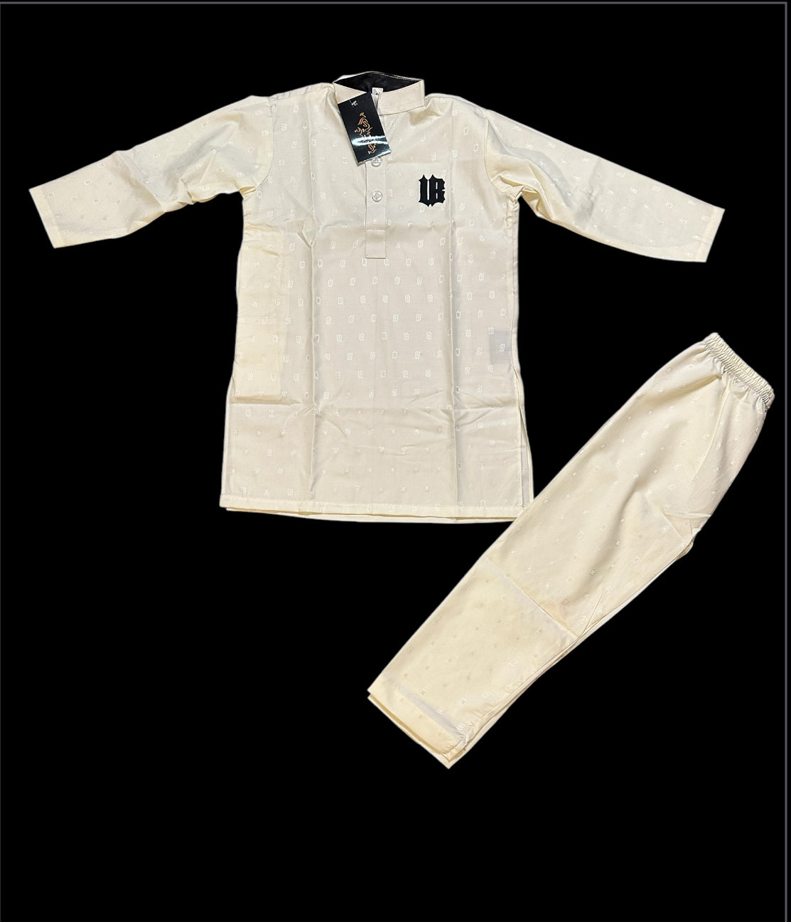 UnBothered Shabaab Khameez & Pants. Boys Size 4-5 Cream