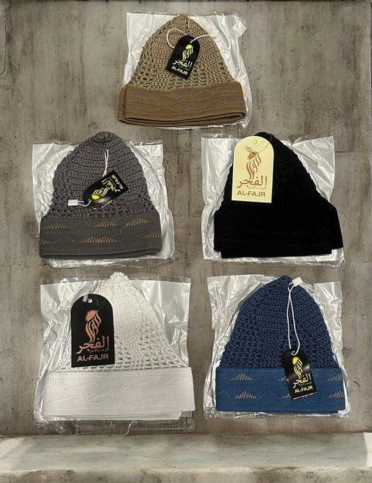 5 Pack ( Al Fujr) Thick Band Kufi’s