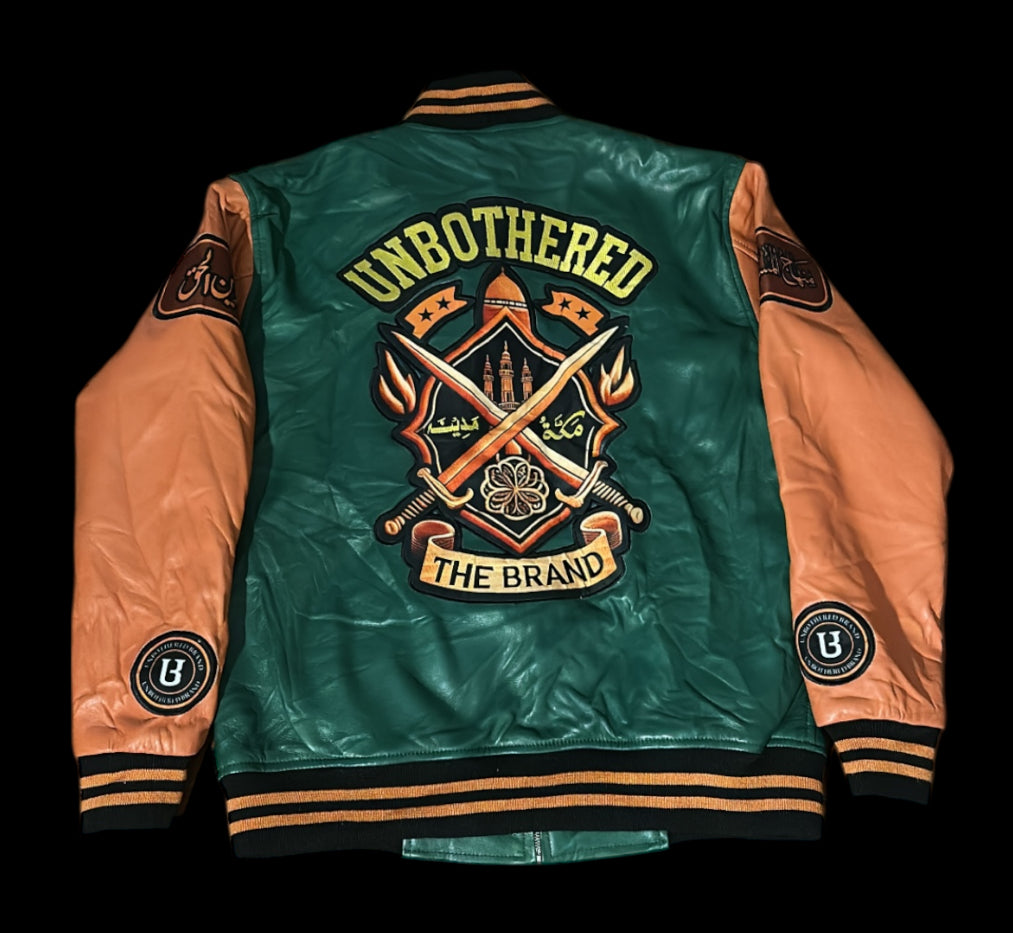 UnBothered The Brand Leather Varsity Jacket